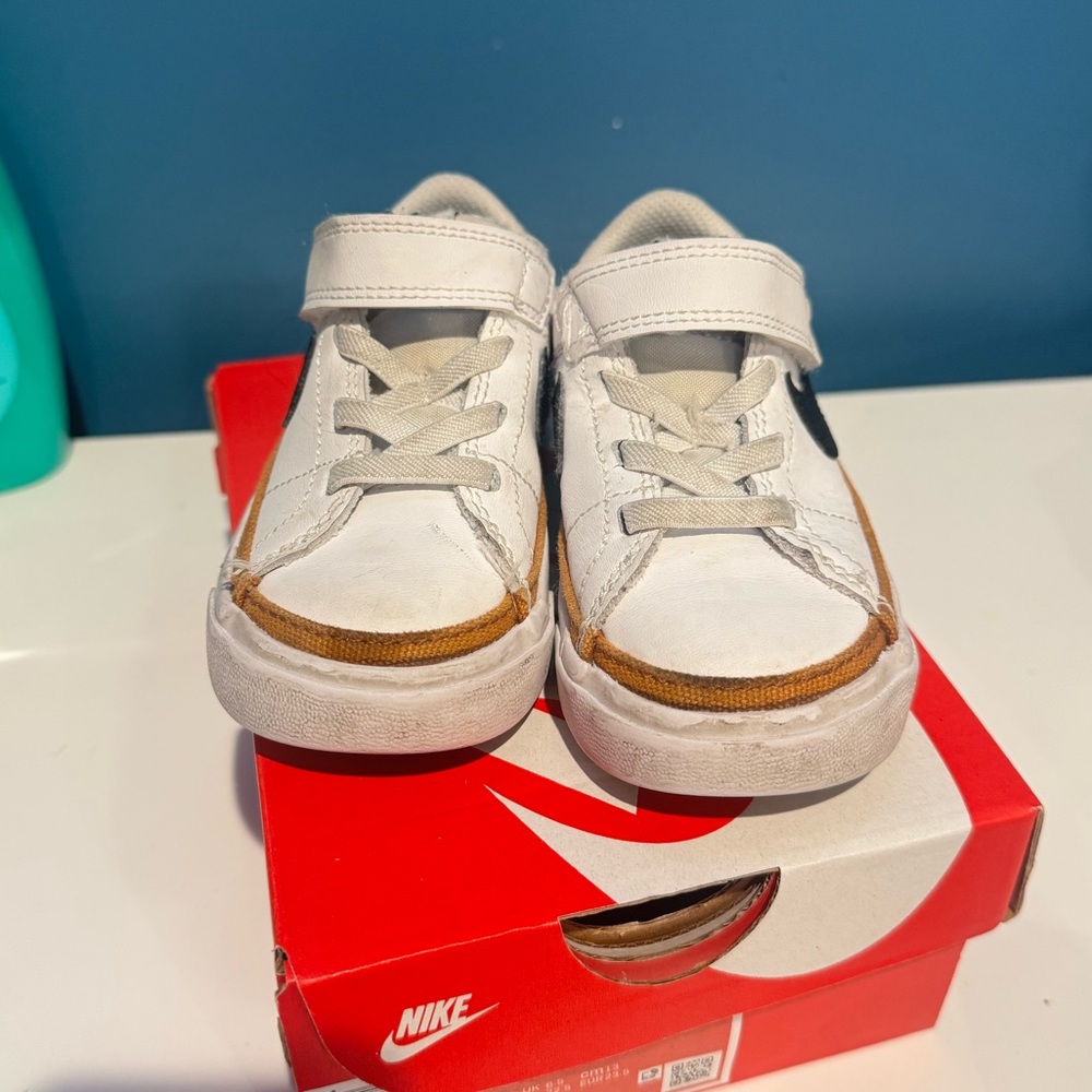 Nike Kids White and Tan Sneakers